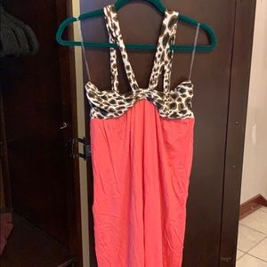 Jack by BB Dakota peach & print halter maxi dress